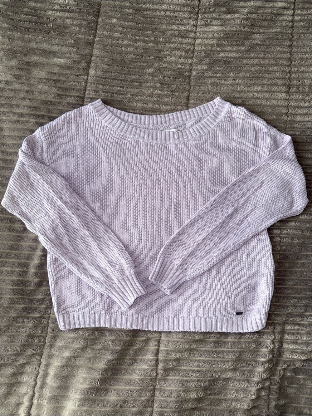 Hollister Pale Lavender Ribbed Crewneck Sweater